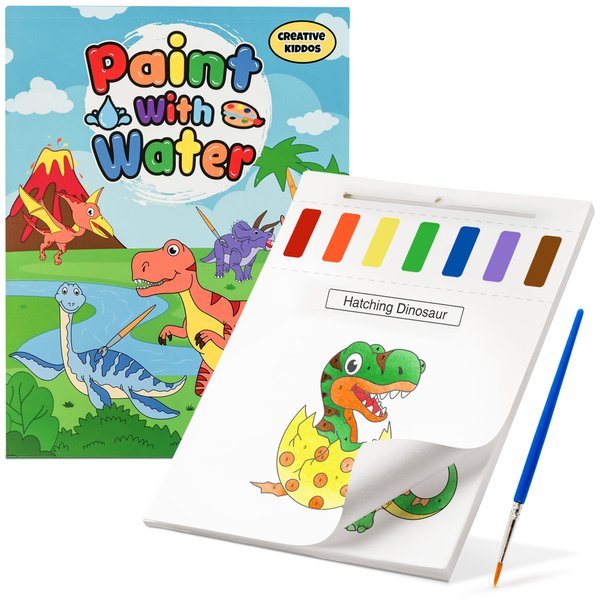 Paint With Water Coloring Book for Toddlers: Mess Free Kids Watercolor Painting Activity Kit - Arts and Crafts For Ages 2 3 4 5 6 Years Old - Dinosaur - Pocket Travel Book, Gift Toy, Stocking Stuffers