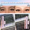 Individual Lashes Kit 280Pcs Fluffy Lash Clusters 50D 60D D Curl DIY Lash Extension Kit with Lash Bond and Seal and Lash Applicator 10-16mm Eyelash Extension Kit DIY at Home, by FOINEMYED