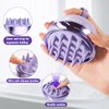 2-in-1 Scalp Massager Shampoo Brush, Scalp Scrubber for Hair Growth & Dandruff Removal, Hair Scrubber with Soft Silicone Bristles, Wet Dry Scalp Exfoliator for Scalp Care (Purple)