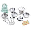 Play Pots and Pans Toys for Kids - Kitchen Playset Pretend Cookware Mini Stainless Steel Cooking Utensils Development Toys for Toddlers & Children Ages 3 Years and up