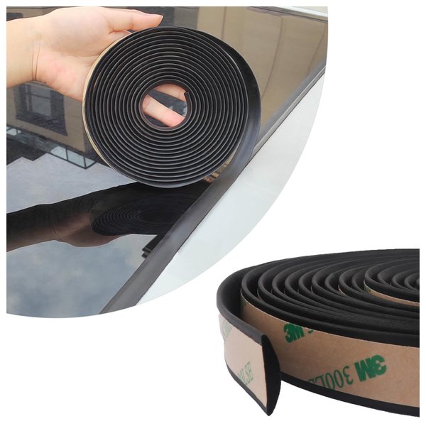 Car Windshield Seal Strip,Flexible Rubber Seal Strip Sunroof Seal Strip,Multifunctional Car Weather Stripping for Front & Rear Windshield,Sunroof,Small Window,Sliding Door(16.4Ft)