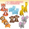 ArtCreativity Vinyl Zoo Animals Toys (Pack of 12) - Assorted Squeezable Toys Safari Animals Figures - Safari Birthday Party Favors for Kids, Jungle Animals Figures for Fun Bath & Play Time