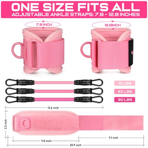 Ankle Resistance Bands, Ankle Bands for Working Out with Cuffs, Ankle Resistance Band, Glutes Workout Equipment, Butt Exercise Equipment for Women Legs and Glutes