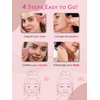Rena Chris Gua Sha Facial Tools-Fuller, Ergonomic Rose Quartz Jade Gua Sha Stone for Face Massage,Jawline Sculpting and Puffiness Reducing, Skin Care Massager(Pink)