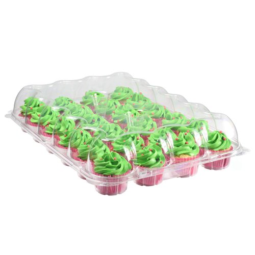 Katgely 24 Pack Cupcake Boxes - Set of 4- Plastic Cupcake Containers