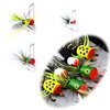 YAZHIDA Fly Fishing Flies Kit Fly Assortment Trout Bass Fishing with Fly Box, with Dry/Wet Flies, Nymphs, Streamers,Fly Poppers (pop21)