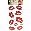 NipitShop 1 Sheet 3D Colorful Red Lips kiss Body Art Temporary Tattoos Waterproof Sticker