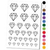 Diamond Engagement Temporary Tattoo Water Resistant Fake Body Art Set Collection - Hot Pink (One Sheet)