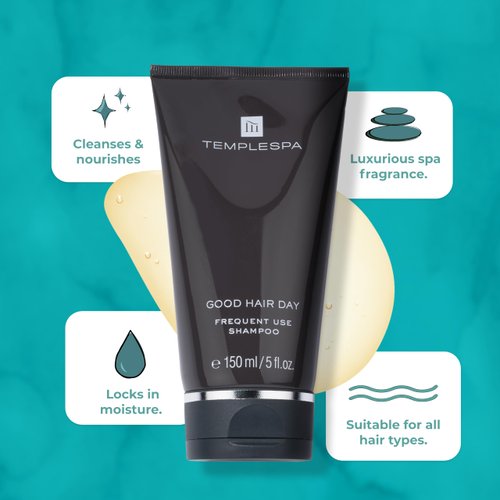 TEMPLESPA | GOOD HAIR DAY | Luxury Hair Shampoo for Smooth and Healthy Looking Hair Natural Ingredients, Free from Parabens, Phthalates and Sulphates, Cruelty-Free, Vegan 5.0 fl.oz.