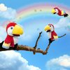 okegztoa Puppets Parrot Hand Puppet,13.8" Animal Puppets Hand Puppets Bird Stuffed Animal Hand Puppets for Kids with Movable Mouth,Puppet Plush Multi-Color Toys Bird Puppet Role Play Teaching(Red)