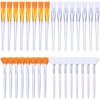 32 Pcs Face Mask Fan Brush Applicator Set Soft Fan Brush Flat Head Facial Brush Esthetician Mask Brush Cosmetic Makeup Tools for Eyelash Extension Peel Mud Clay Mask Cream (Brown)