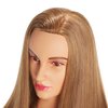 Hairingrid 26"-28" Mannequin Head Hair Styling Training Head Manikin Cosmetology Doll Head Synthetic Fiber Hair and Free Clamp Holder (Golden Brown)