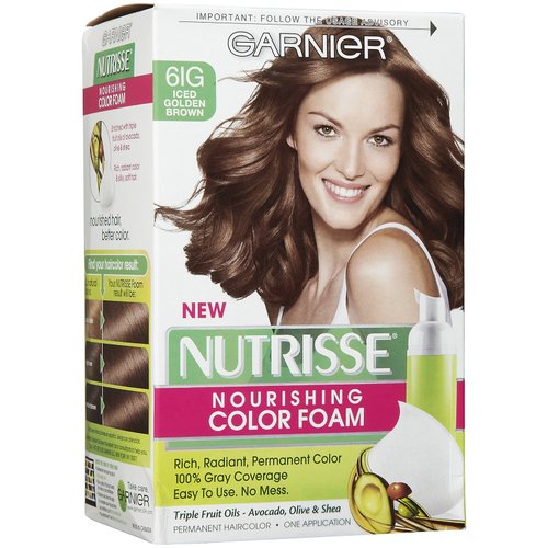GARNIeR Nutrisse Nourishing Color Foam, Iced Golden Brown