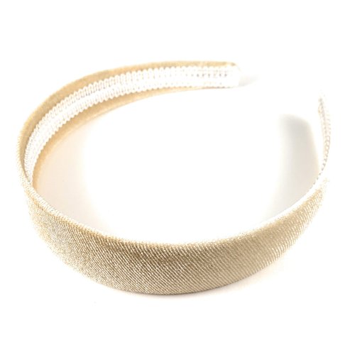 Beige cream velvet headband soft velour hair band accessory 1 inch wide plain classic basic style