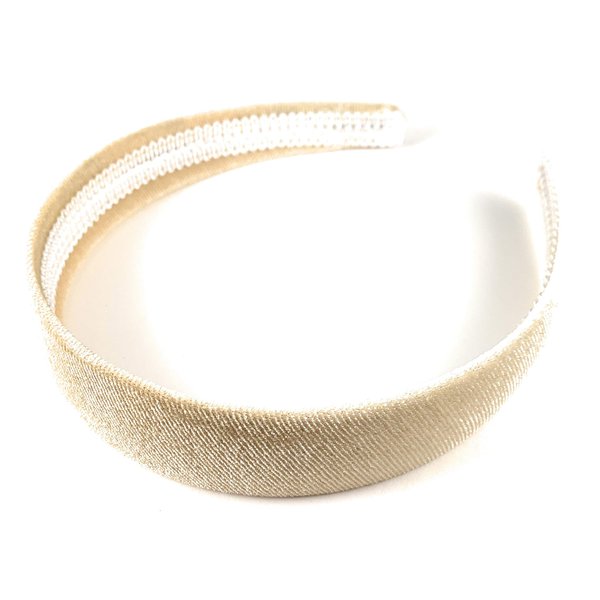 Beige cream velvet headband soft velour hair band accessory 1 inch wide plain classic basic style