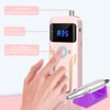 Portable Nail Drill Professional 35000 RPM, MOCOWIND Rechargeable Electric Nail File Machine E File for Acrylic Nails Gel Polishing Removing, Cordless Efile with Bits Kit for Manicure Salon Home, Pink