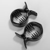 Beatifufu 2Pcs Black Round Inner Toothed Hair Clip Fish Tail Clip Ponytail Holder Strong Tension Hair Claw for Secure Styling and Everyday Use