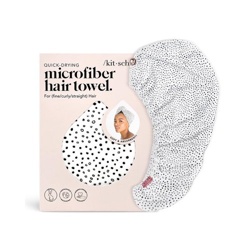 Kitsch Microfiber Hair Towel Wrap for Women - Anti-Frizz Quick Dry Towel, Super Absorbent Microfiber Towel for Hair, Hair Drying Towel Wrap, Hair Towels, Hair Turban Towel for Wet Hair - Micro Dot