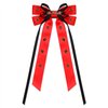 Boderier Game Day Accessories Hair Bows for Women Football Hair Bow Clip Long Tail Satin Ribbon Bow Barrette Hair Clip Sports Fan Hair Accessories Red Black