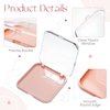 ISKYBOB 12 Packs Press On Nails Storage Boxes, Fake Nails Packing Cases with Tape Pink Nail Display Box for Home DIY, Nail Salon (3.3 x 3.3in)