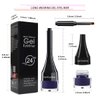 LSxia 2-in-1 Gel Eyeliner Set, Tattoo Eyeliner Waterproof Smudge Proof Eyeliner Gel Eye-liner Pot Cream Eyeliner Tool with Gel Liner Brush, High Pigment Eye Makeup Gel Eye-liners for Women (Purple)