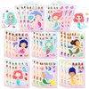 24 Sheets 8.3''×5.9'' Make Your Own Mermaid Stickers for Toddlers Kids Party Favors, Make a Face Stickers for Kids Activities Supplies Crafts
