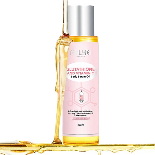 AILKE BOOST LUSTER Glutathione and Vitamin C Body Serum Oil, Radiant Glow and Smooth Skin for Body & Hands & Leg, Daily Moisturizing For All Skin Types, 8.45 fl oz (1 Bottle)
