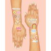 xo, Fetti Groovy 70s Temporary Tattoos - 48 Glitter Styles | Flower Power Birthday Party Supplies, Good Vibes Only Favors, Smiley, Rainbow Arts and Crafts