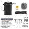 muge racing Universal Oil Catch Can Tank Kit Polish Baffled Reservoir with Breather Filter with 3/8" Fuel Line,Aluminum,Black,400ml