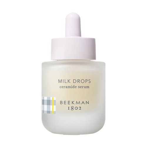 Beekman 1802 Milk Drops Ceramide Facial Serum - Squalane Oil, Hyaluronic Acid & Goat Milk Face Moisturizer - Boosts Skin Radiance & Hydrates Deeply - Fragrance Free, Cruelty Free