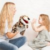 Cuteoy Plush Cheetah Hand Puppet Stuffed Animal Toy Open Movable Mouth Creative Role Play Storytelling Plushies Gifts for Kids Toddlers Birthday Christmas