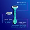 Schick Hydro Silk Sensitive Women's Razor | 5-Blade Razors for Women Sensitive Skin | Womens Razors Sensitive Skin | 1 Handle & 2 Razor Blade Refills