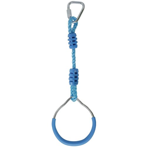 Kids Adult Play Sets Playground Equipment Swing Trapeze Bar With Carabiner, Skyblue Hang Monkey Bars Ninja Ring Fist Obstacle Course Accessories for Outdoor Backyard Obstacle Course Attachments