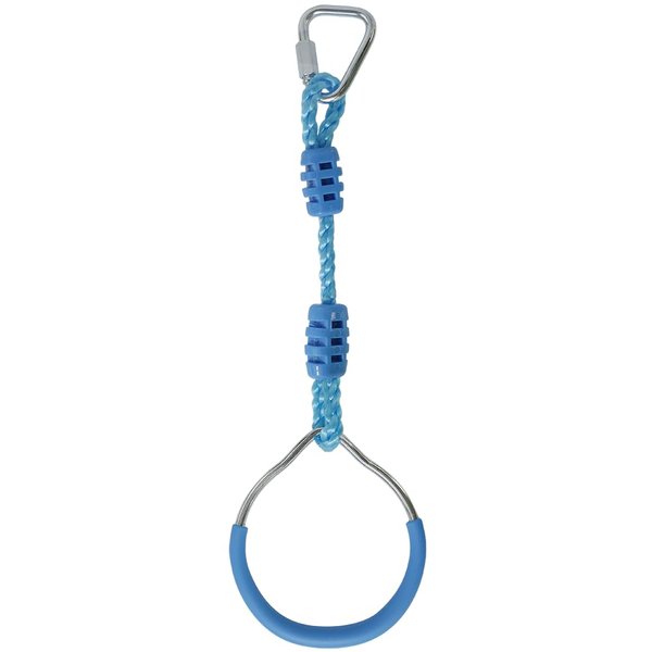 Kids Adult Play Sets Playground Equipment Swing Trapeze Bar With Carabiner, Skyblue Hang Monkey Bars Ninja Ring Fist Obstacle Course Accessories for Outdoor Backyard Obstacle Course Attachments