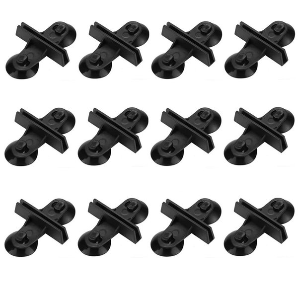 bnafes Aquarium Fish Tank Breeding Separator Glass Suction Cup Divider Sheet Holder Clip 12Pcs Black