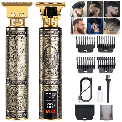 candyfouse Beard Trimmer for Men, Professional Hair Trimmer Hair Clippers for Men, Cordless Rechargeable with LCD Display, Approaching Zero Gapped Cutting Grooming Kit