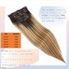 DIYOMO Seamless Hair Extensions - Real Human Hair,Human Hair Extensions Clip in Hair Extensions 120g 7pcs PU Clip In Hair Extensions Real Human Hair 14Inch P216 Dirty Blonde to Caramel Blonde