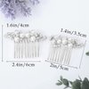 Brishow Bridal Pearl Hair Comb Silver Rhinestone Hair Clip Bride Wedding Hair Accessories Vintage Hairpiece for Women and Girls 2 Pieces (Silver)