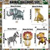 Jungle Safari Animals Balloons, Jungle Safari Theme Birthday Party Decorations, Lions Zebra Elephant Monkey Leopard Foil Balloons for Kids Boys Wild One Zoo Birthday Baby Shower Party Decor Supplies