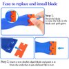 3Pack Plastic Razor Blades Scraper Tool (1Spatula)10 Double Edged blades,No Scratch Sticker Removal Scraper for Cleaning Adhesive Label Decal Glue from Stove top,Glass Window,Cooktop,Car Windshields.