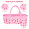 BABESIDE Reborn Baby Doll Bassinet for 17-22 inch Dolls Foldable Baby Doll Crib Bed Soft Doll Carrier Doll Accessories with Handle for Newborn Baby Dolls Girls (Pink-Love)