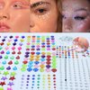 10 Sheets Gems Stickers, Eye Body Face Gems Jewels for Makeup Self Adhesive Crystal Rainbow Rhinestones for DIY Craft Nail Body Makeup Festival