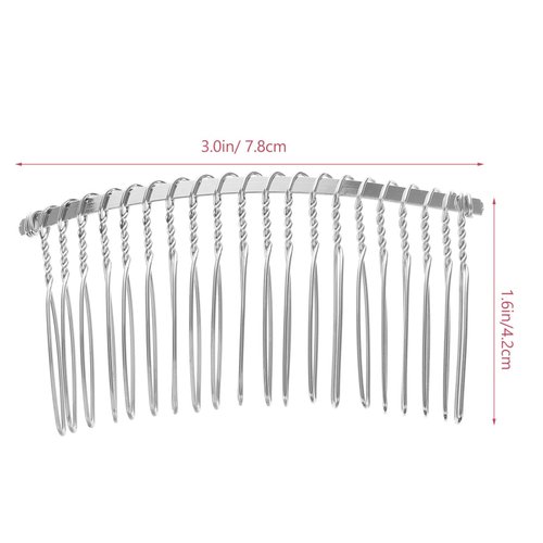 LALAFINA 3 Pieces Metal Hair Comb Clip Wire Hair Combs 20 Teeth Fancy DIY Metal Wire Twist Bridal Wedding Veil Combs for Women Girl DIY Bridal Hair Accessories