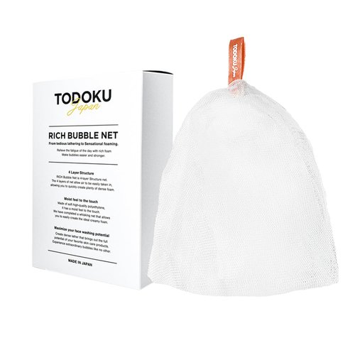 TODOKU JAPAN Rich Bubble Face Wash Soap Net, 4 Layer Mesh, Marshmallow Whip Maker (PINK)