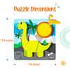 Klevly 6 PK Dinosaur Wooden Toddler Puzzles Ages 2-4 | Wooden Puzzles for Toddlers 1-3 | Montessori Toys for 2 Year Old | Learning Toys for 2+ Year Olds | Educational Toys for 2 Year Old | STEM Toy