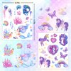 Ozepao Glitter Temporary Tattoo for Girls, 12 Sheets Mermaid Unicorn Tattoo Stickers for Kids, Waterproof Fake Tattoos for Birthday Party Favors Supplies