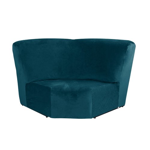 MIFXIN Corner Sofa Cover 1 Piece Velvet Stretch Corner Couch Cover for Sectional Recliner Sofa Slipcover Reclining L Shape Sofa Couch Additional Seat (Deep Blue)