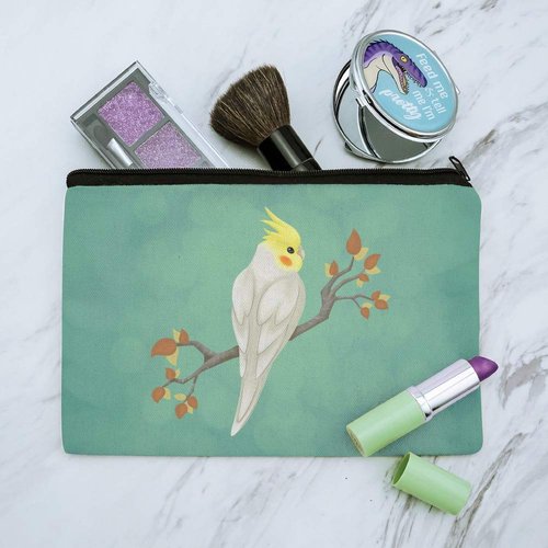 GRAPHICS & MORE Charming Cockatiel Yellow Crest Makeup Cosmetic Bag Organizer Pouch