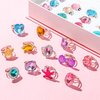 WATINC 24Pcs Adjustable Princess Pretend Jewelry Rings, Girl’s Jewelry Dress Up Play Toys, Rhinestone Gift Set in Box for Little Girls, No Duplication Diamond Ring for Children, Party Favors for Kids