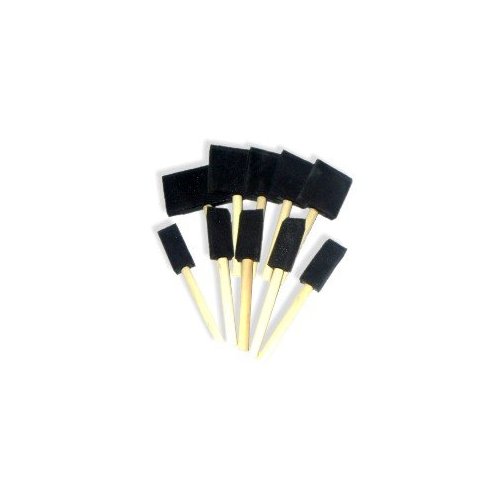 Rock Ridge Tools Variety Pack of Foam Sponge Wood Handle Paint Brush Set (Value Pack 10). Lightweight, Durable and Great for Acrylics, Stains, Varnishes, Crafts and Art Projects for Kids and Adults